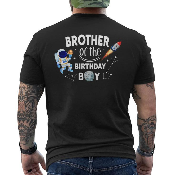 Brother Of The Birthday Boy Space Astronaut Birthday Family  Mens Back Print T-shirt