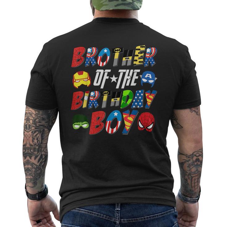 Brother Of The Superhero Birthday Boy Super Hero Family  Mens Back Print T-shirt