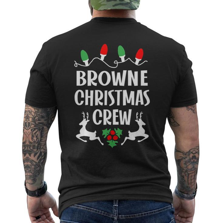 Browne Name Gift Christmas Crew Browne Mens Back Print T-shirt