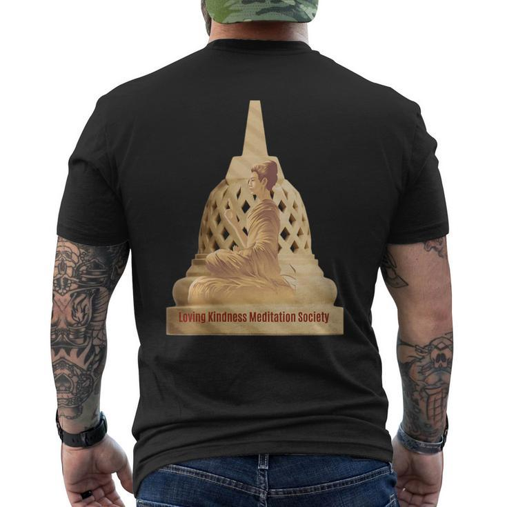 Buddha Borobudur Mindfulness Metta Lovingkindness Meditation Men's T-shirt Back Print