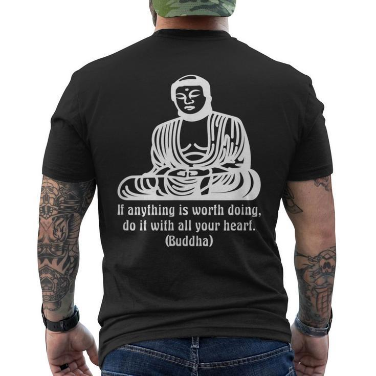Buddhist Spiritual Buddha Meditation Wise Words Quote Men's T-shirt Back Print