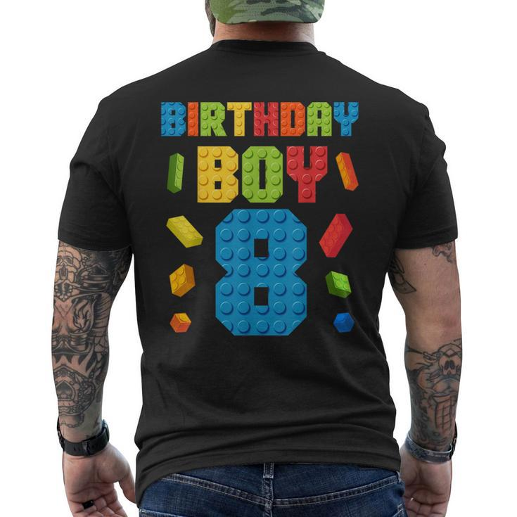 Building Bricks 8Th Birthday Boy 8 Eight Year Master Builder Men's T-shirt Back Print