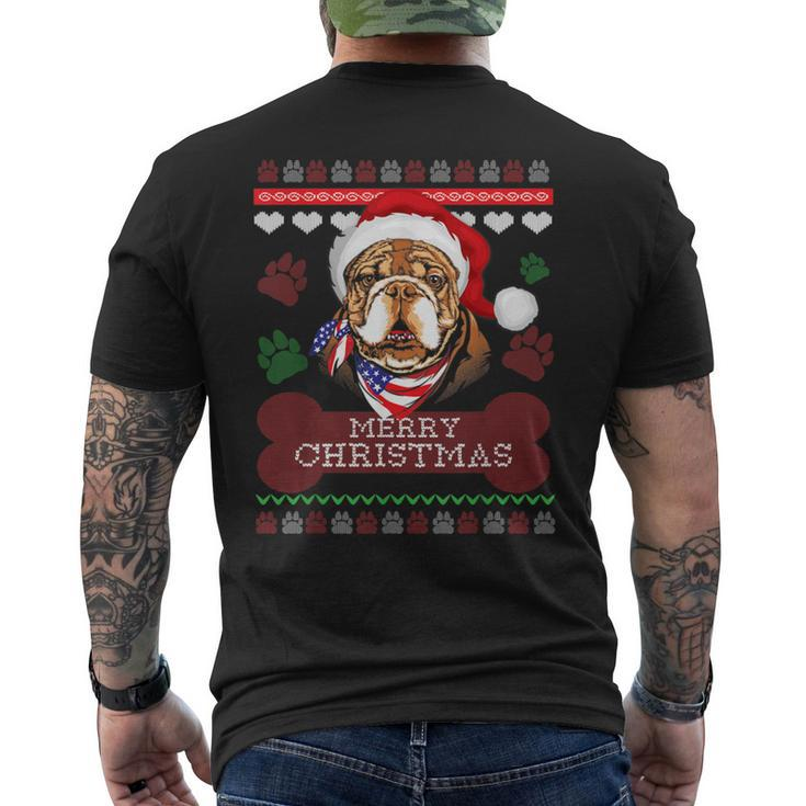 Bulldog Owner Ugly Christmas Sweater Style Men's T-shirt Back Print