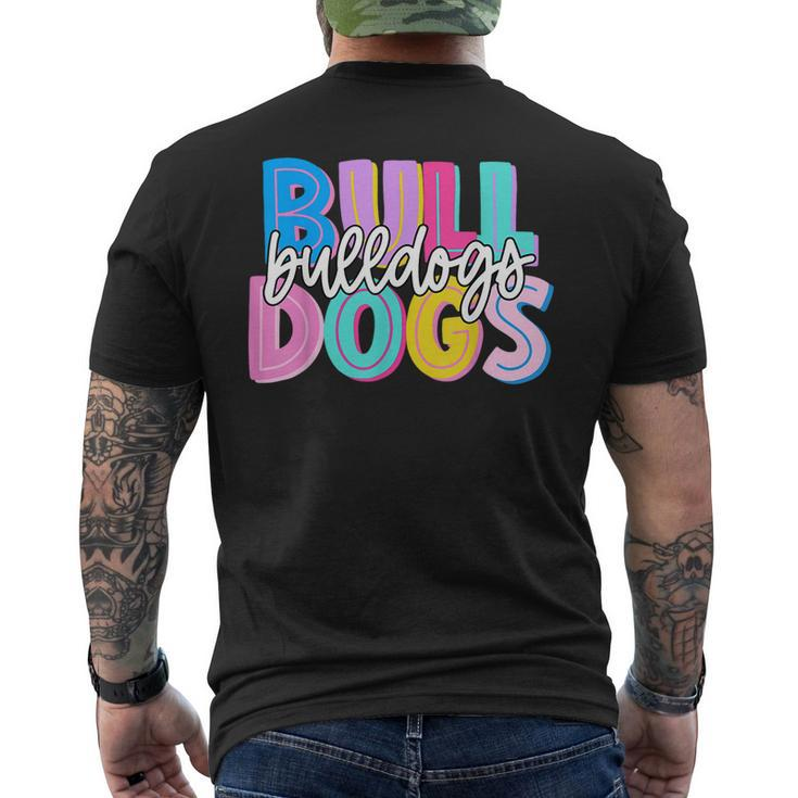 Bulldogs Colorful School Spirit Men's T-shirt Back Print