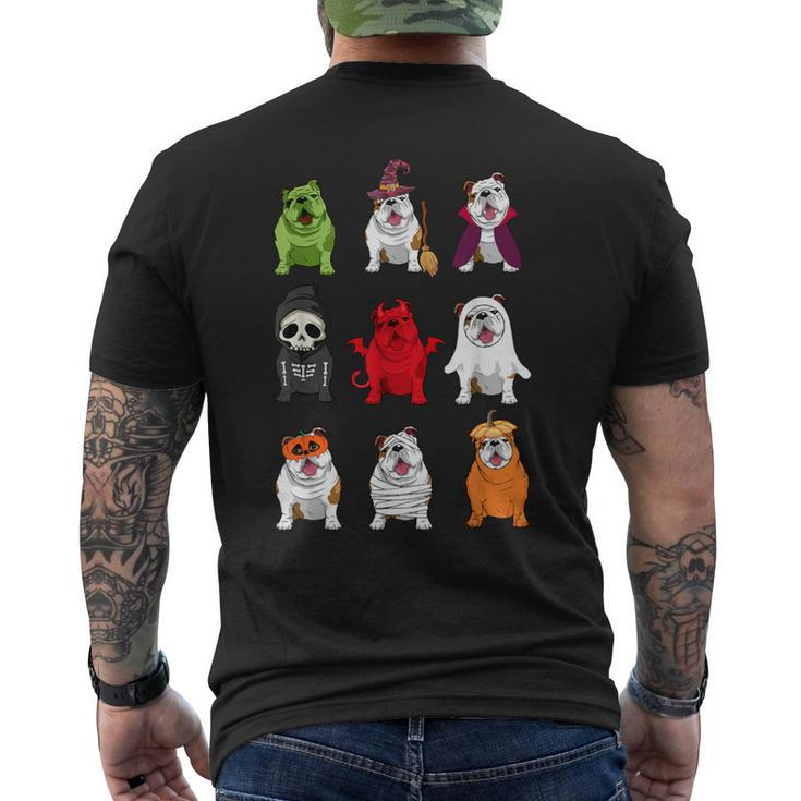 Bulldogs Dog Halloween Bulldogs Costume Ghost Monster Men's T-shirt Back Print