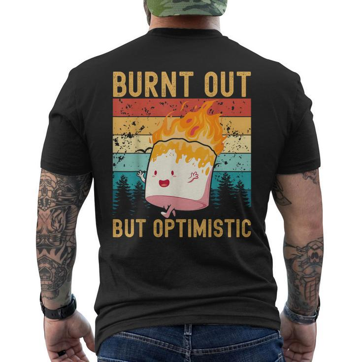 Burnt Out But Optimistic Cute Marshmallow Camping Vintage Men's T-shirt Back Print
