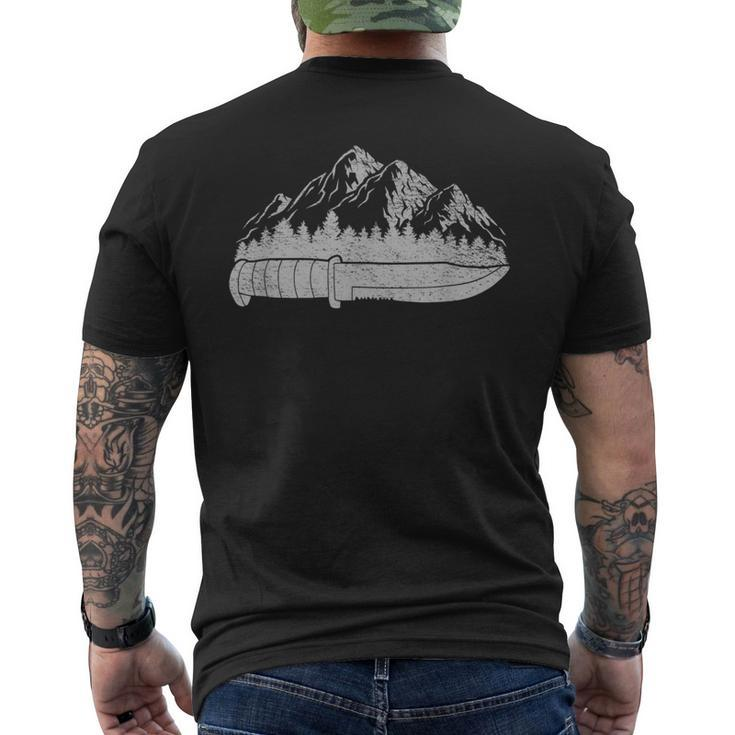 Bushcraft Survival Knife Outdoor Nature Camping Wilderness Men's T-shirt Back Print