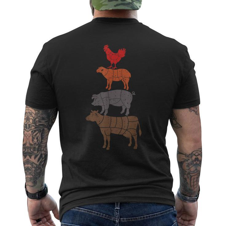Butcher Retro Vintage Meat Whisperer Flesher Poultry Owner Men's T-shirt Back Print