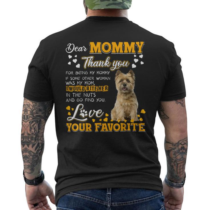 Cairn Terrier Dear Mommy Thank You For Being My Mommy Mens Back Print T-shirt