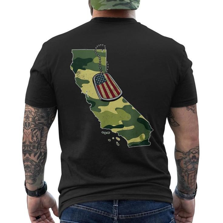 California Camouflage Veteran Pride Men's Back Print T-shirt