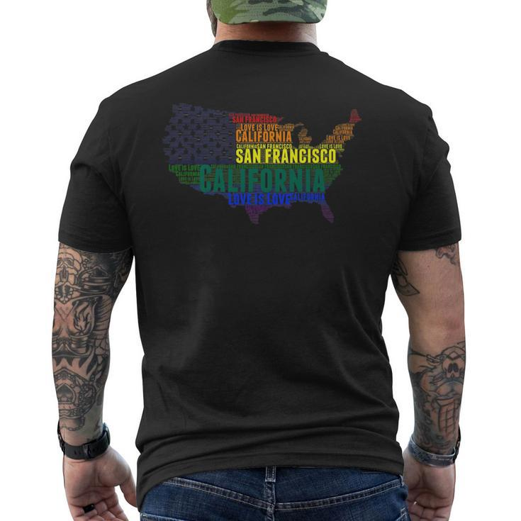California San Francisco Love Wins Equality Lgbtq Pride   Mens Back Print T-shirt