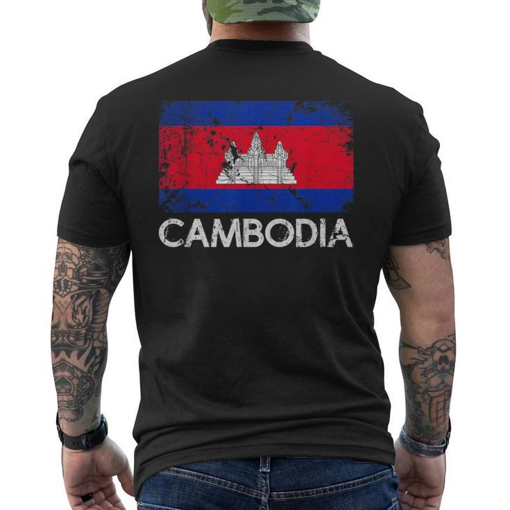 Cambodian Flag Vintage Made In Cambodia Men's T-shirt Back Print