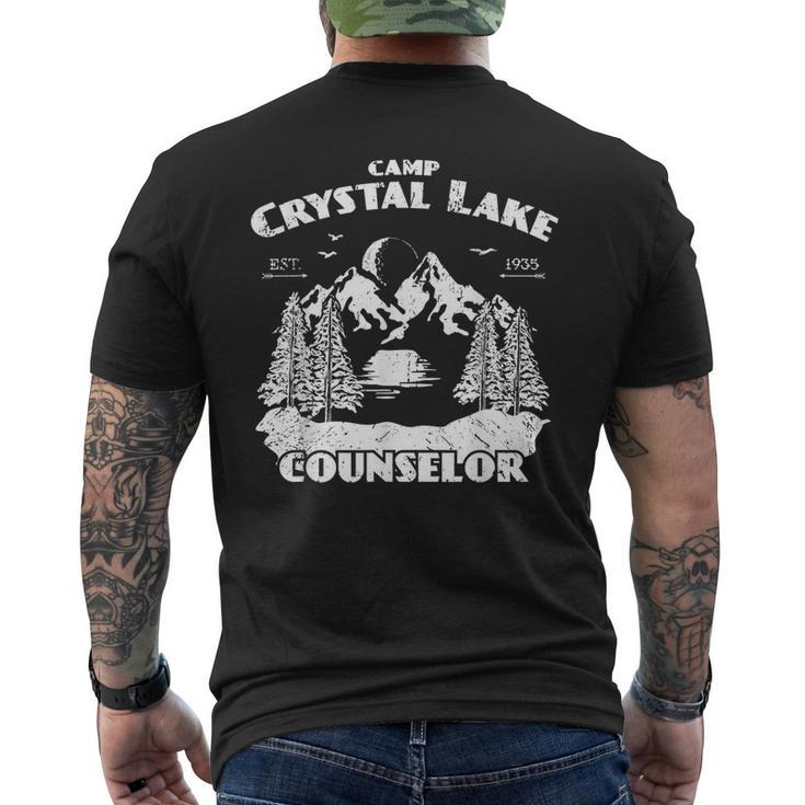 Camp Camping Crystal Lake Counselor Vintage Horror Lover Counselor Men's T-shirt Back Print