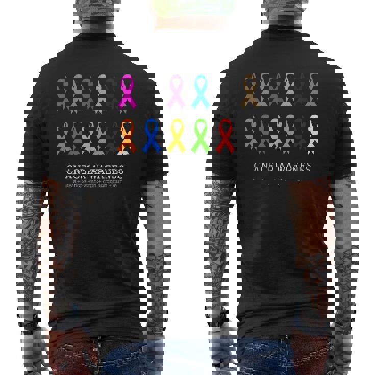 Cancer Awareness Clothing - Fight Cancer Ribbon Mens Back Print T-shirt