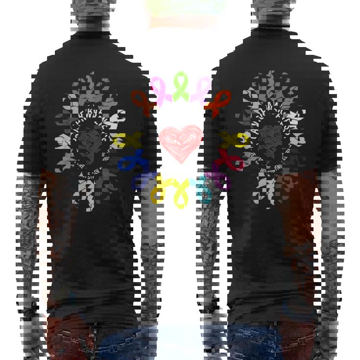 All Cancer Awareness Fight Cancer In Multicolor Ribbons Men's T-shirt Back Print