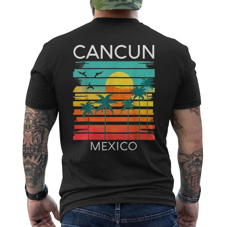 Cancun Mexico Retro Mexican Resort Vacation Summer Trip 2023  Mens Back Print T-shirt