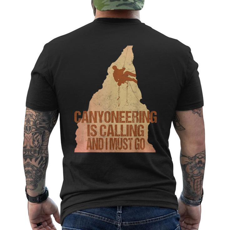 Canyoneering Bouldering Rappelling Wilderness T Men's T-shirt Back Print