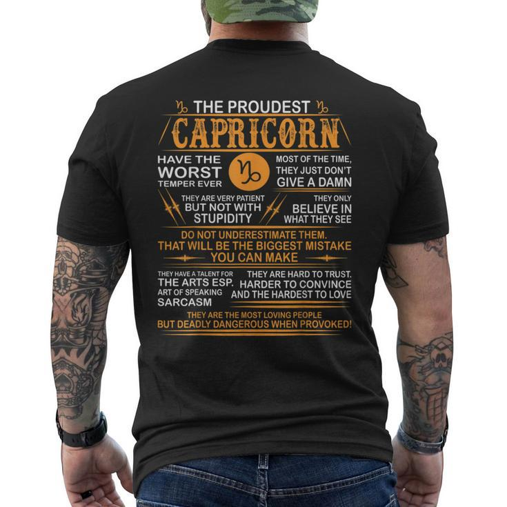 Capricorn Worst Temper Dangerous When Provoked Men's T-shirt Back Print