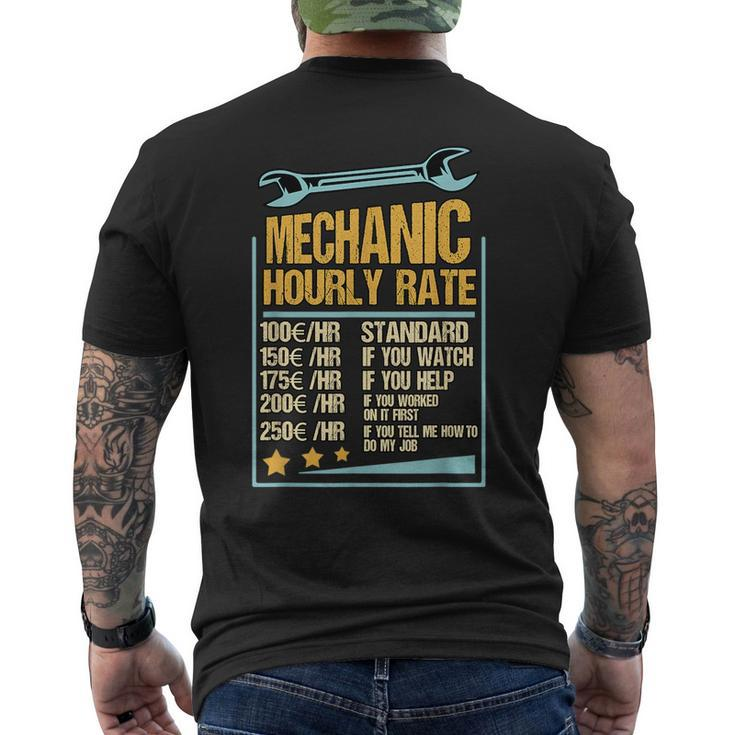 Car Mechanic Hourly Rate Repair Garage Job Funny Gift Mechanic Funny Gifts Funny Gifts Mens Back Print T-shirt