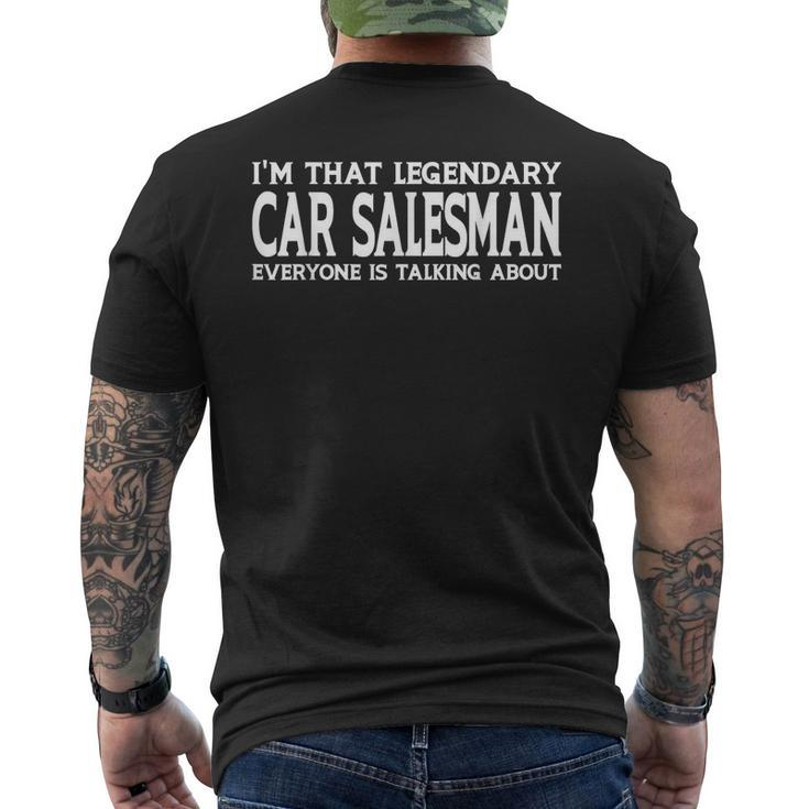 Car Salesman Job Title Employee Funny Worker Car Salesman  Mens Back Print T-shirt