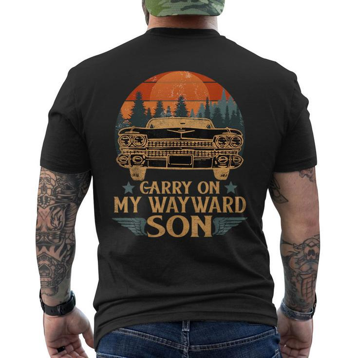 Carry On My Wayward Son Vintage Retro Funny Patriotic Patriotic Funny Gifts Mens Back Print T-shirt