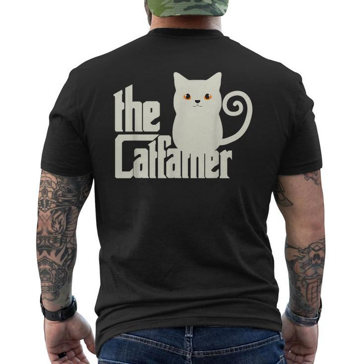 Cat Dad The Catfather Cats Kitten Men's Back Print T-shirt