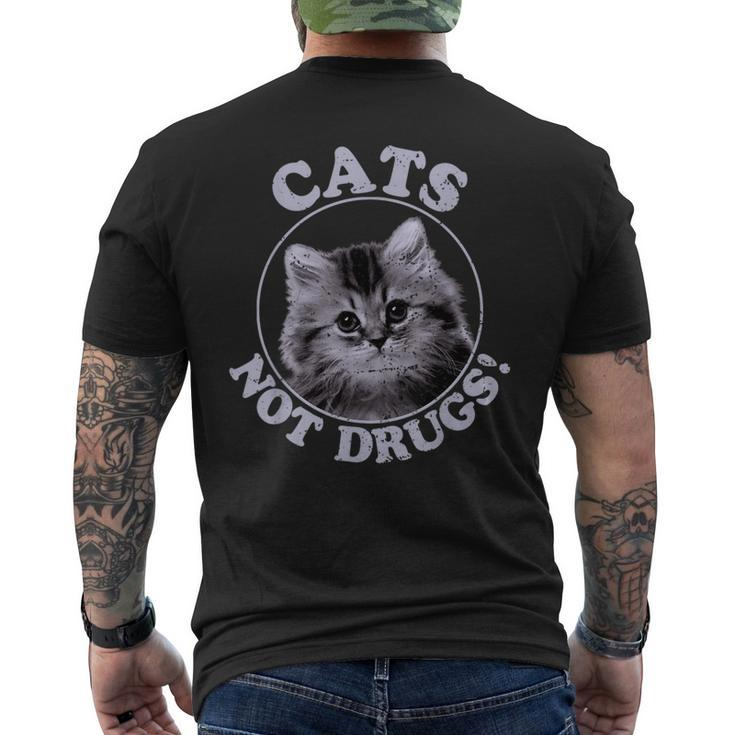 Cats Not Drugs Munchkin British Longhair Men's T-shirt Back Print