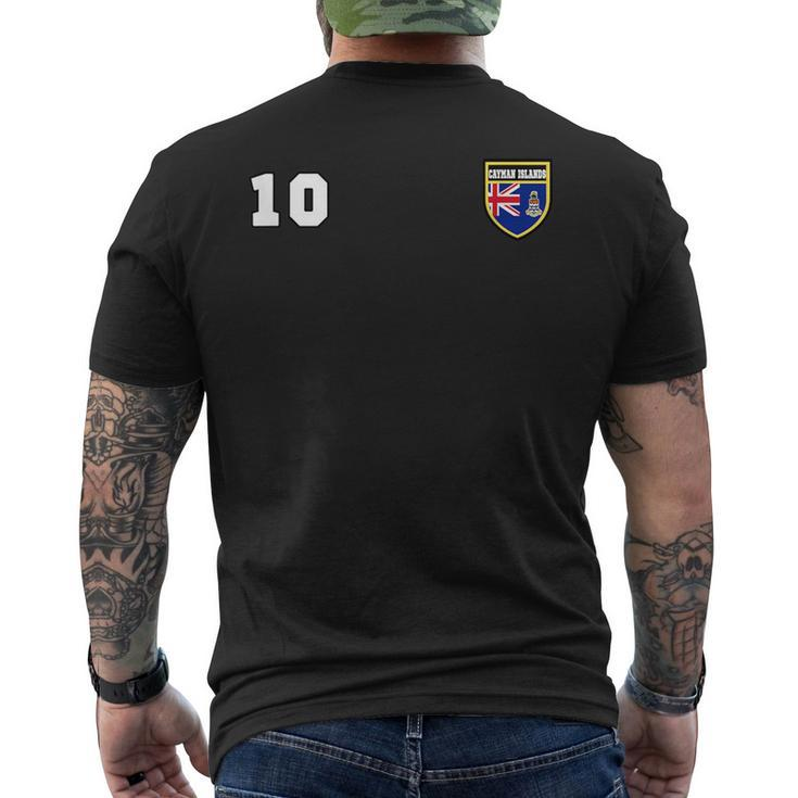 Cayman Islands  Number 10 Soccer  Flag Football Mens Back Print T-shirt