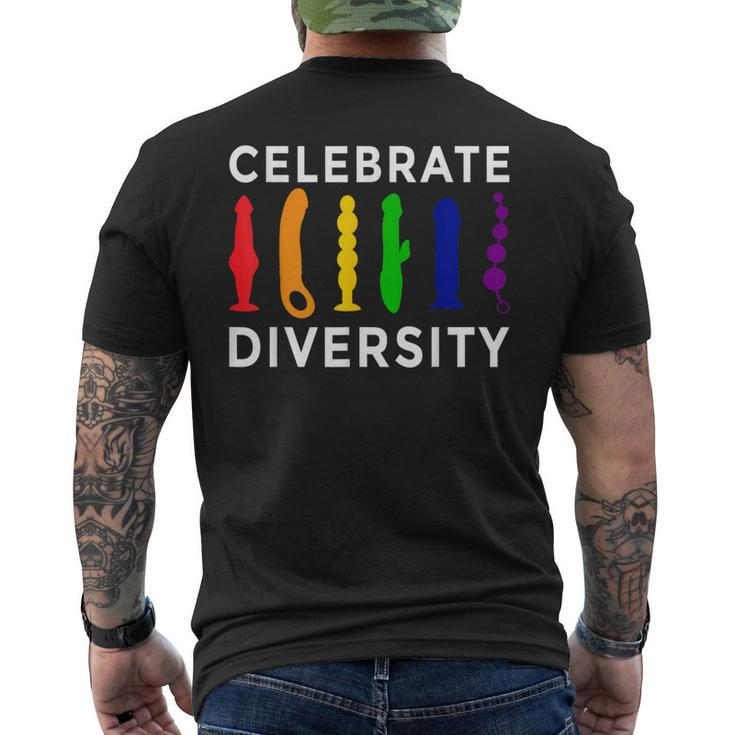 'Celebrate Diversity' Bisexual Feminist Lesbian Pride Men's T-shirt Back Print