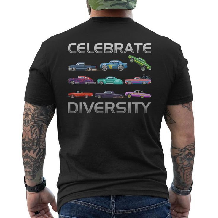 Celebrate Diversity Classic Muscle Apparel Types Muscle Car Mens Back Print T-shirt