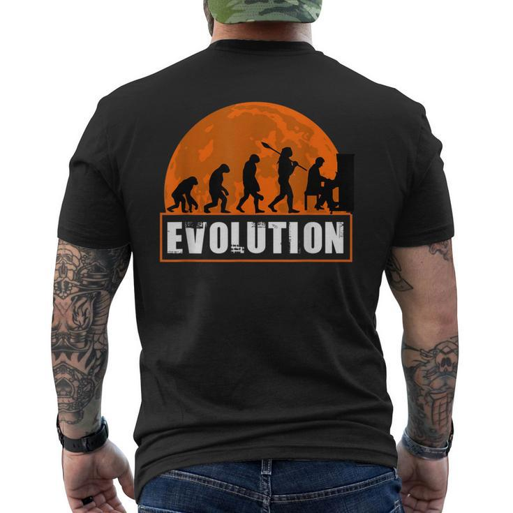 Celesta Player  Human Evolution Men's T-shirt Back Print