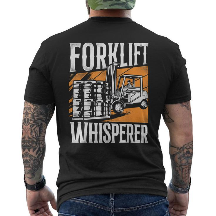 Certified Forklift Truck Operator Vintage Forklift Whisperer Mens Back Print T-shirt