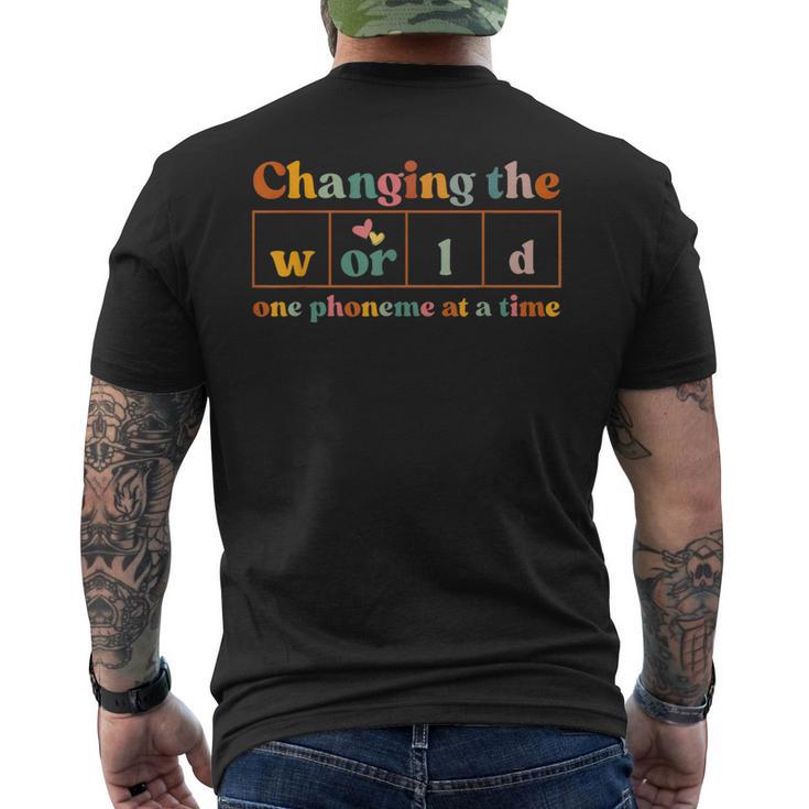 Changing The World One Phoneme At A Time Dyslexia Teacher Men's T-shirt Back Print