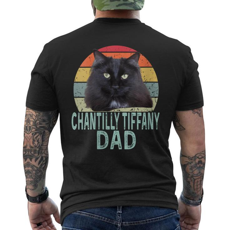 Chantilly-Tiffany Cat Dad Retro Vintage Cats Heartbeat Men's T-shirt Back Print