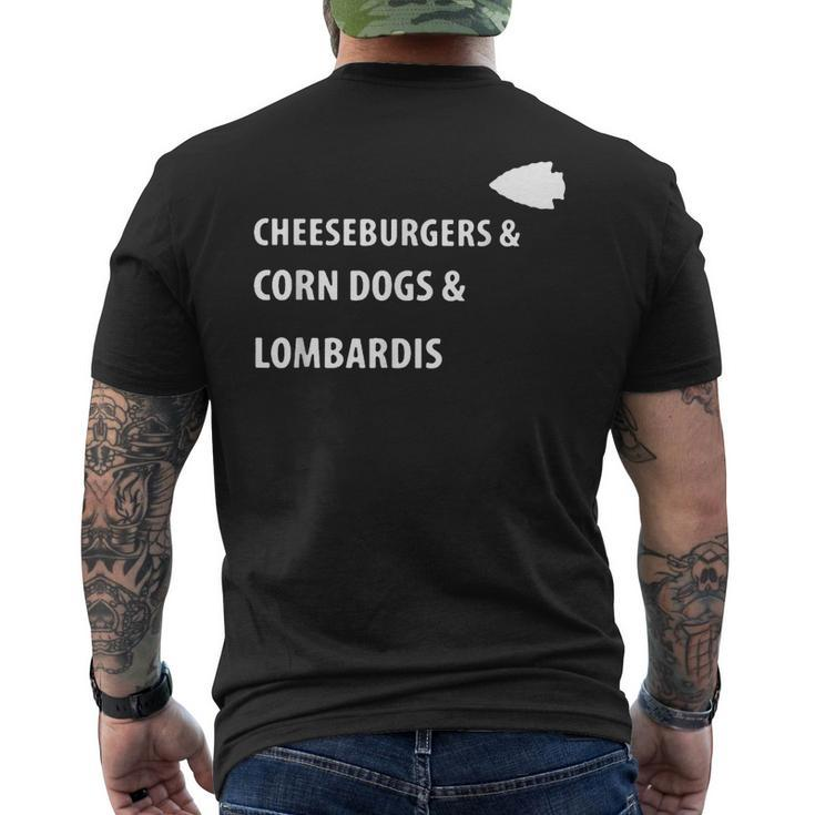 Cheeseburgers Corn Dogs Lombardis  Mens Back Print T-shirt