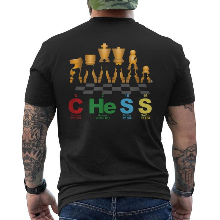 Chess Periodic Table Science Chessboard Men's T-shirt Back Print