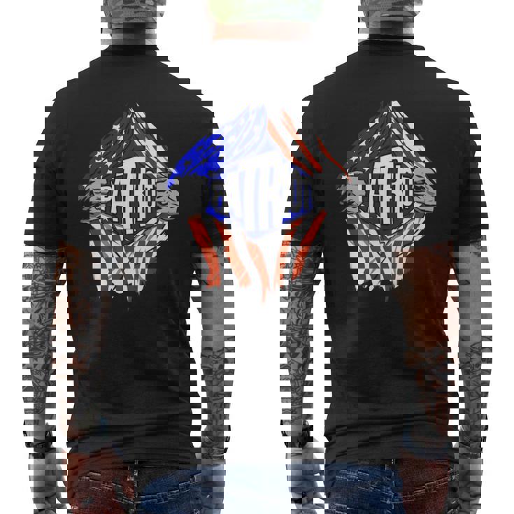 Chest Usa 4Th Of July Usa Flag Patriotic American Mens Back Print T-shirt