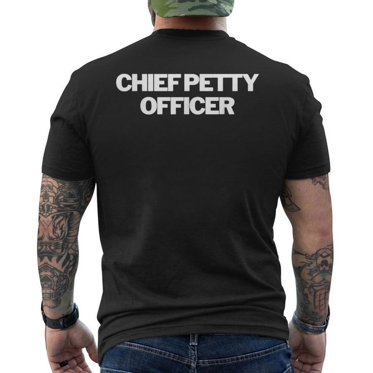 Chief Petty Officer Insignia Text Apparel US Military Men's T-shirt Back Print