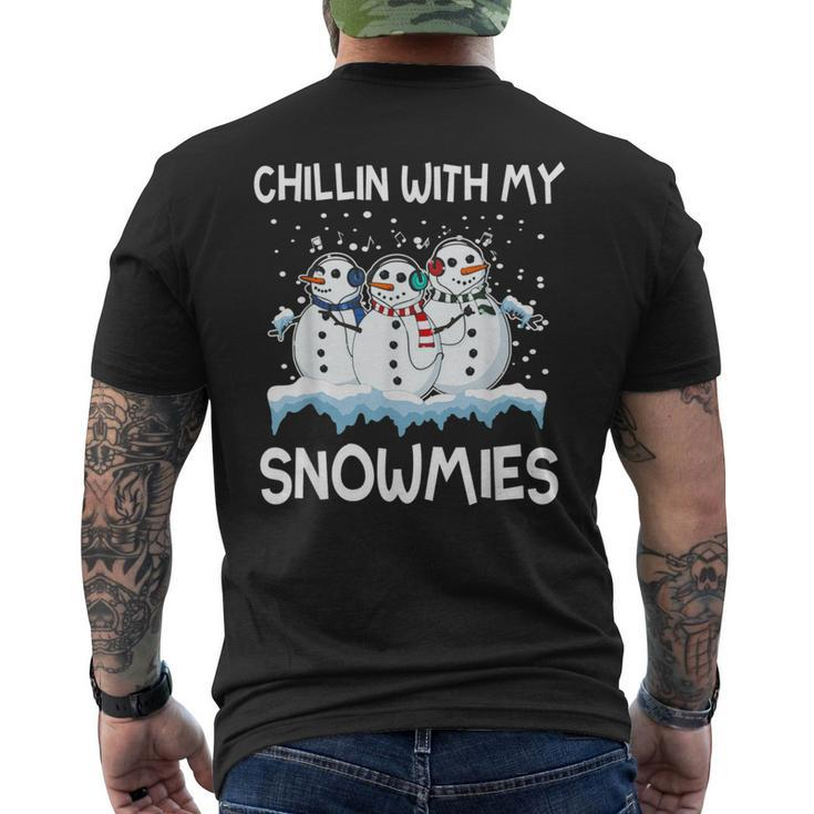 Chillin With My Snowmies Ugly Christmas Sweater Style Men's T-shirt Back Print