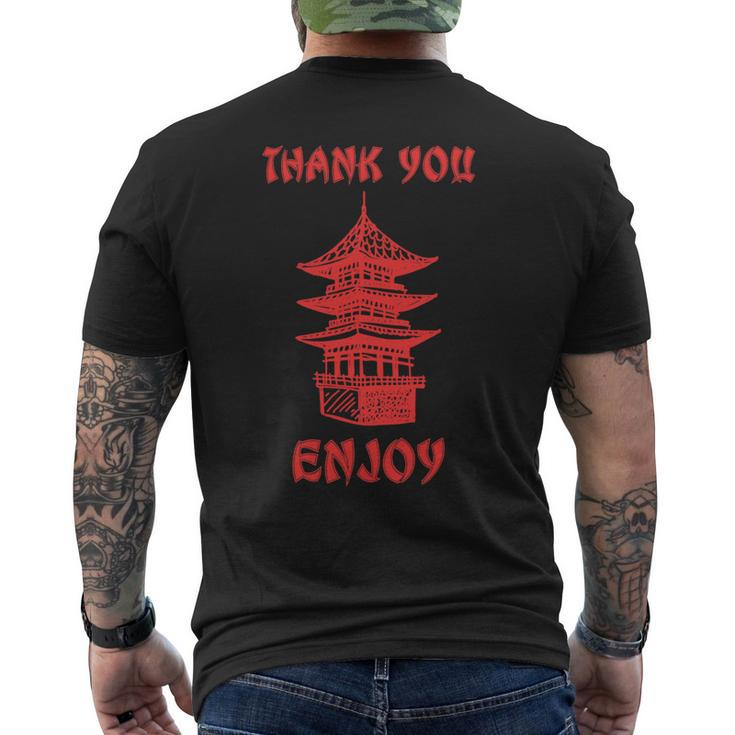 Chinese Takeout Food Thank You Box For Chef Asian Cuisine Mens Back Print T-shirt