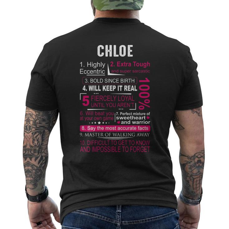 Chloe Name Gift Chloe Name V2 Mens Back Print T-shirt