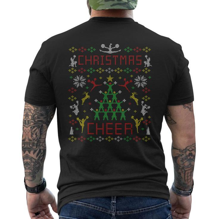 Christmas Cheerleader Cheer Ugly Christmas Sweater Party Men's T-shirt Back Print