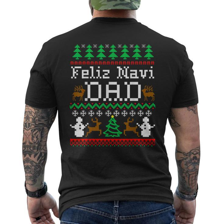 Christmas Feliz Navi Dad Ugly Sweater T Men's T-shirt Back Print