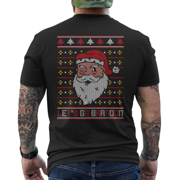 Christmas Let's Go Brandon Santa Claus Ugly Sweater Men's T-shirt Back Print