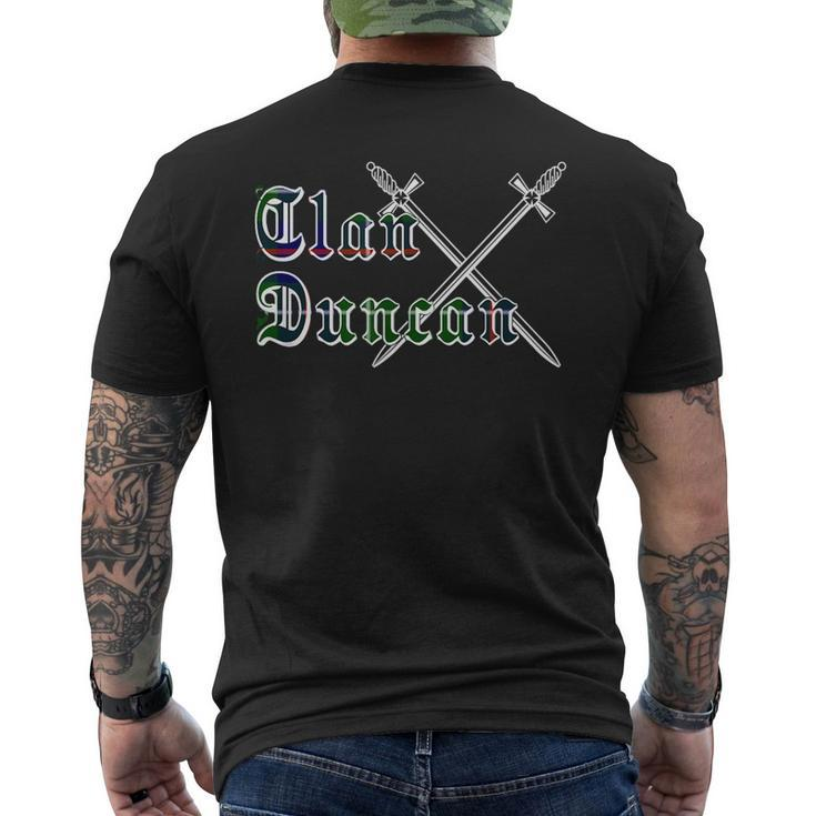 Clan Duncan Surname Last Name Scottish Tartan Funny Last Name Designs Funny Gifts Mens Back Print T-shirt