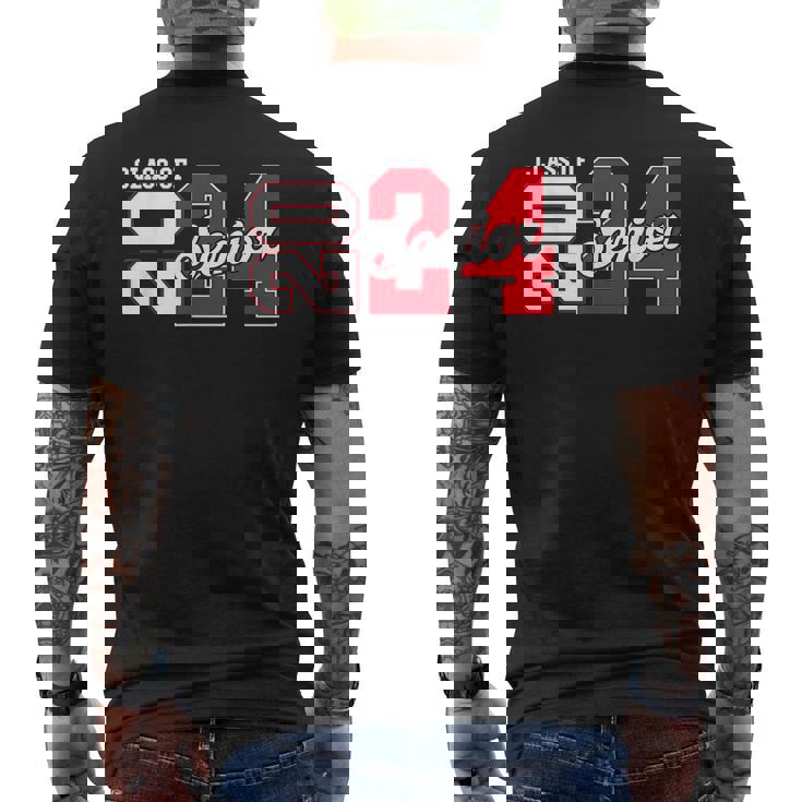 Class Of 2024 Senior 2024 Graduation Or First Day Of School  Mens Back Print T-shirt