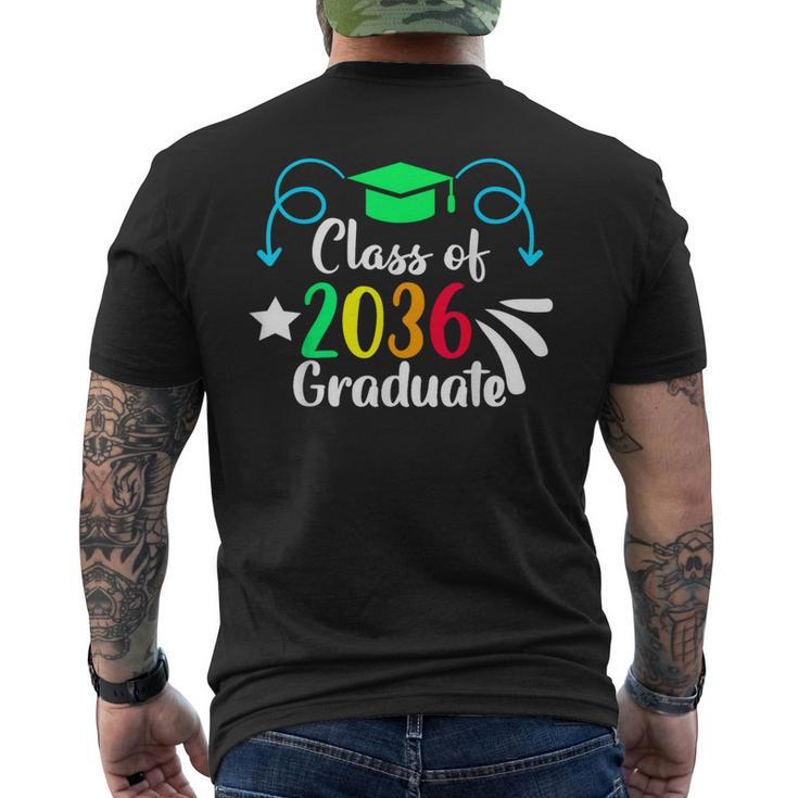 Class Of 2036 Grow With Me First Day Kindergarten Graduation Men's T-shirt Back Print