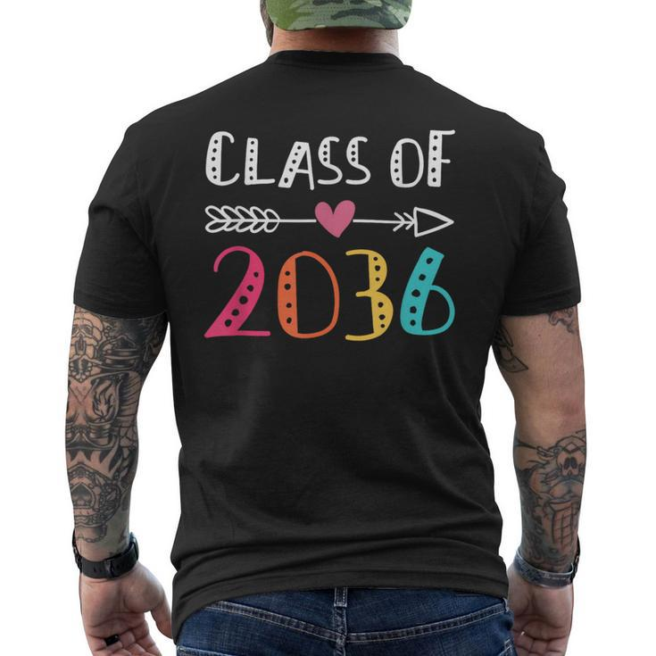 Class Of 2036 Kindergarten Pre K Grow With Me Graduation  Mens Back Print T-shirt
