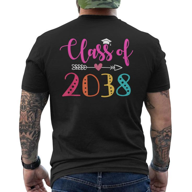 Class Of 2038 Kindergarten Pre K Grow With Me Graduation  Mens Back Print T-shirt