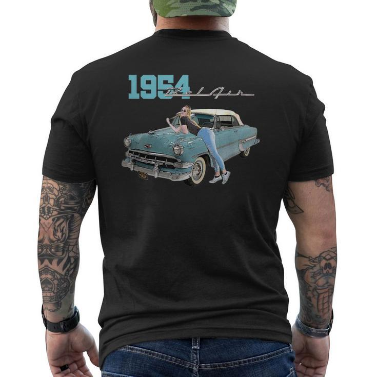 Classic Cars 1954 Belair 50S Convertible Car Collectors Mens Back Print T-shirt